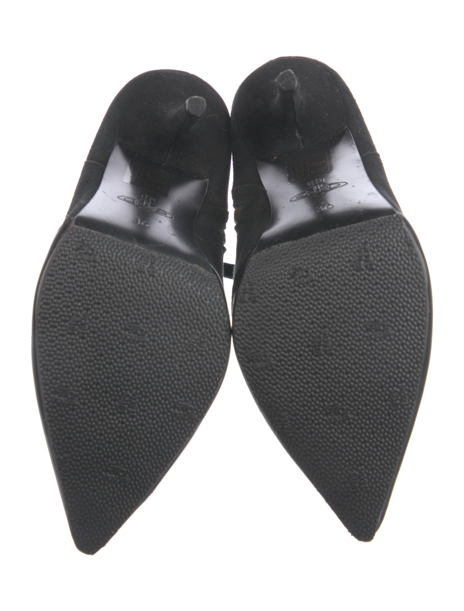 Vivienne Westwood Anglomania Suede Leather Trim Embellishment Lace-Up Boots